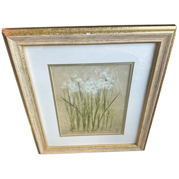 Framed Botanical Wall Art Prints Set of 2 Gold Wood Frame Neutral Floral Vintage - Picture 10 of 15